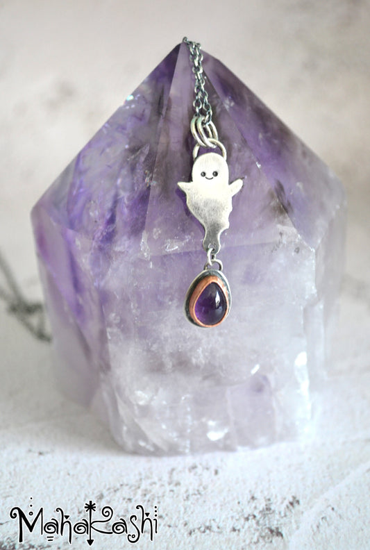 Little ghost pendant with Amethyst