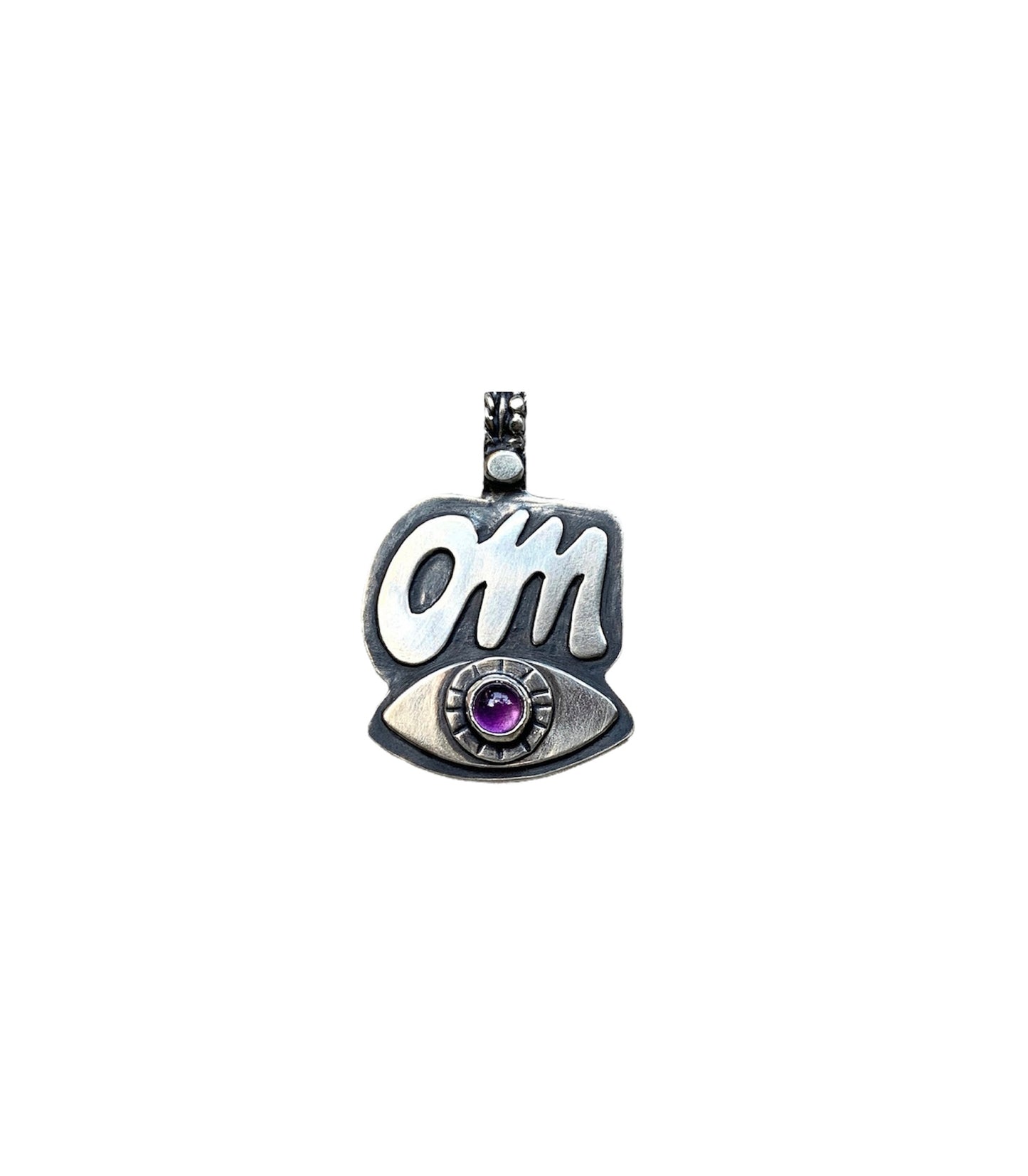 Om pendant with Amethyst,Third Eye and Om symbol